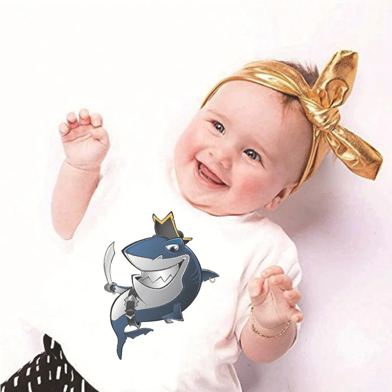

Summer Kawaii Catoon Baby Shark Clothes Animal Print Funny Cute Girls Shirts Korean Round Neck Casual Vogue Boy T Shirts Tumblr