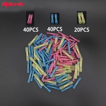 100pcs Insulated Heat Shrink Butt Connectors Wire Electrical Crimp Terminals 22-10 AWG Kit 540pcs heat shrink wire connectors electrical terminals kit crimp connector insulated sleeve assortment butt connectors with box