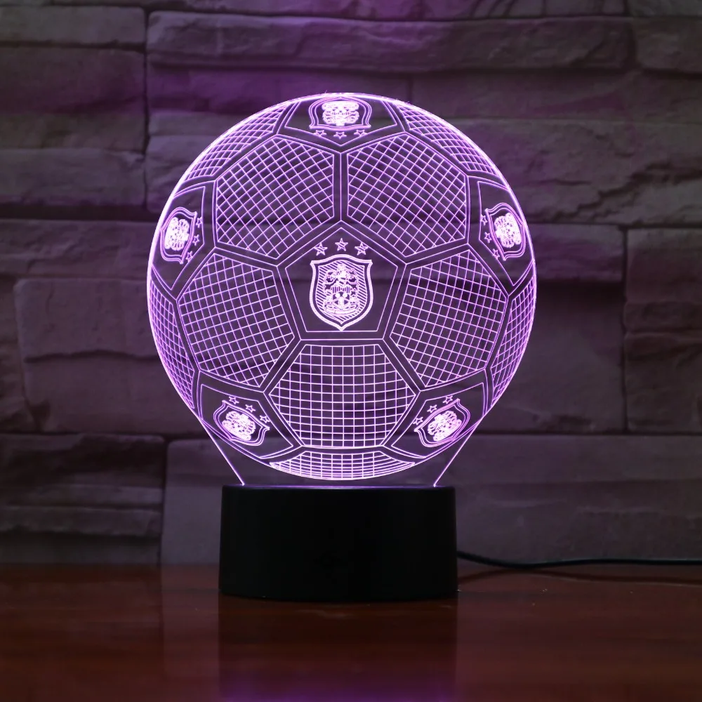 7 Красочные градиенты атмосферная лампа светодиодный 3d-ночник USB Настольная прикроватная лампа 3D Глобус лампа футбольный клуб GX879 Прямая поставка