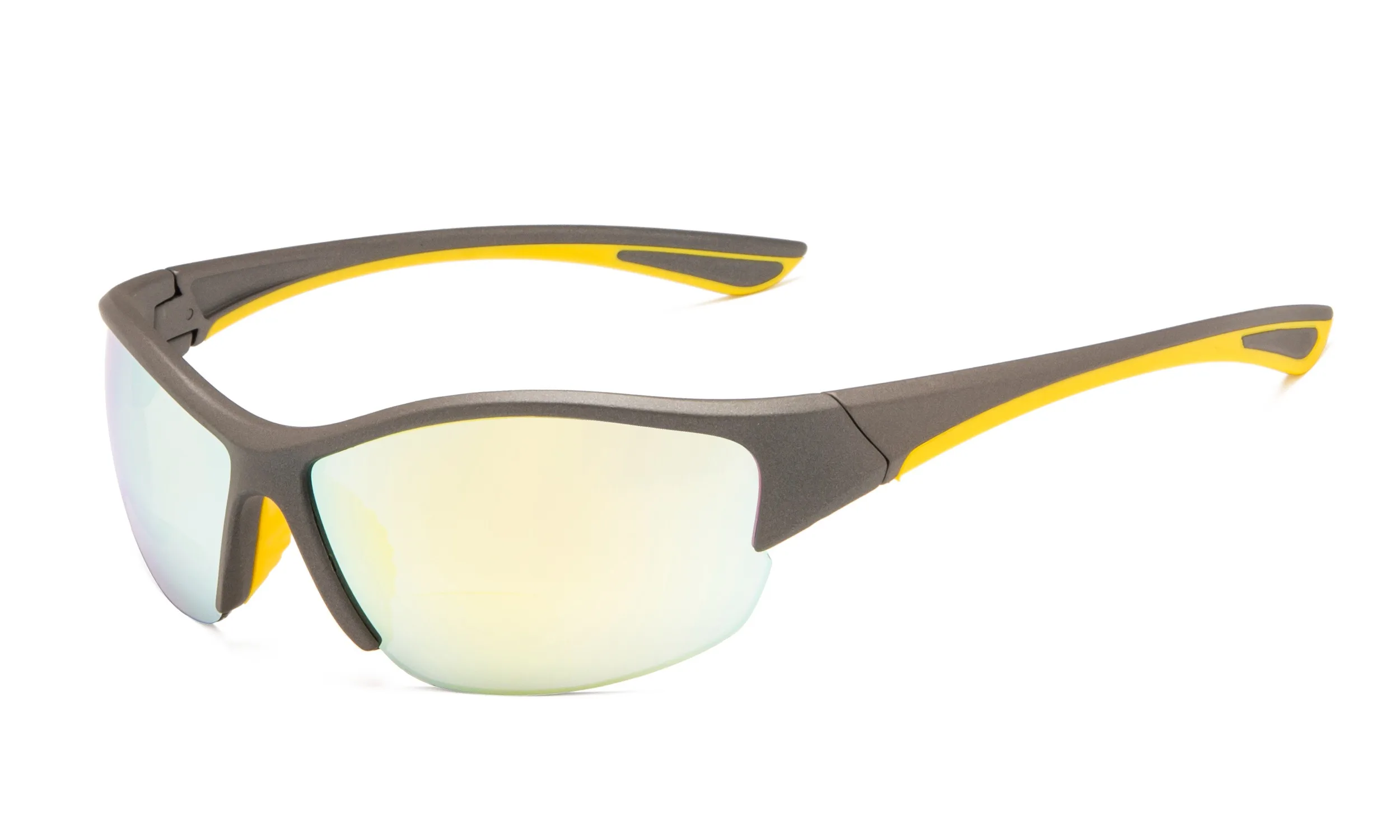 SGS041 очки полуоправы спортивные бифокальные Солнцезащитные очки для чтения - Цвет оправы: GoldMirror