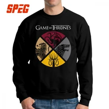 Game Of Thrones Sweatshirt Men's Funny 100% Cotton Crew Neck Pullover Normal Hoodie for Male crew neck crop sweatshirt