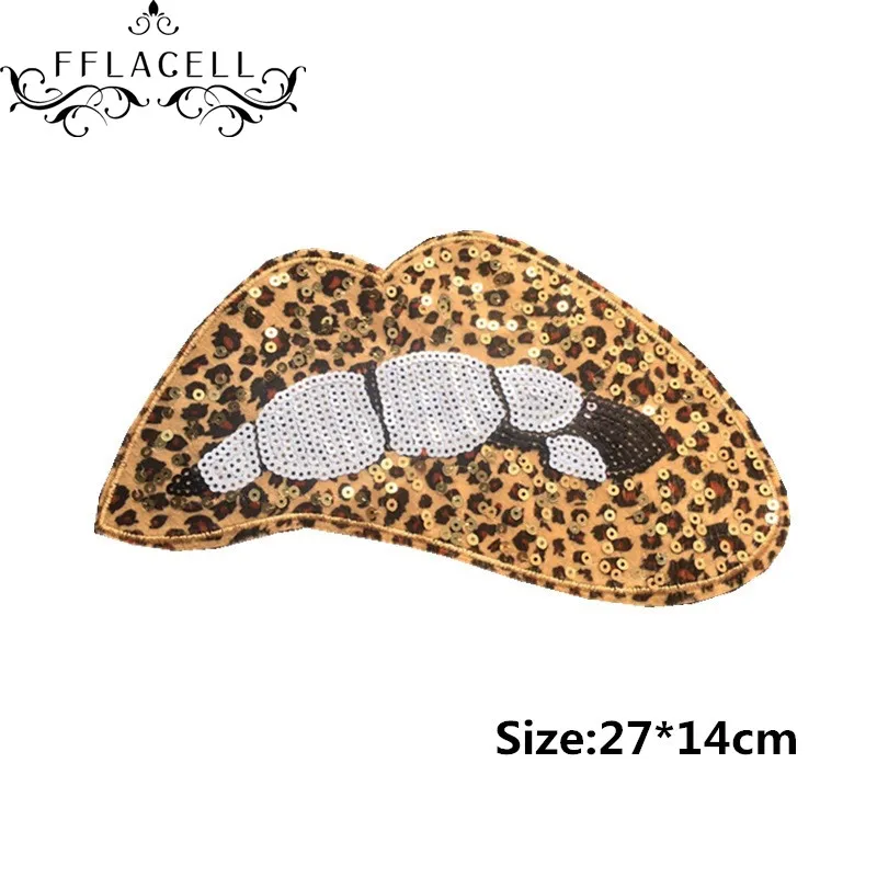 FFLACELL DIY леопардовые помады заплатки губ аппликация для шитья блестящая вышитая