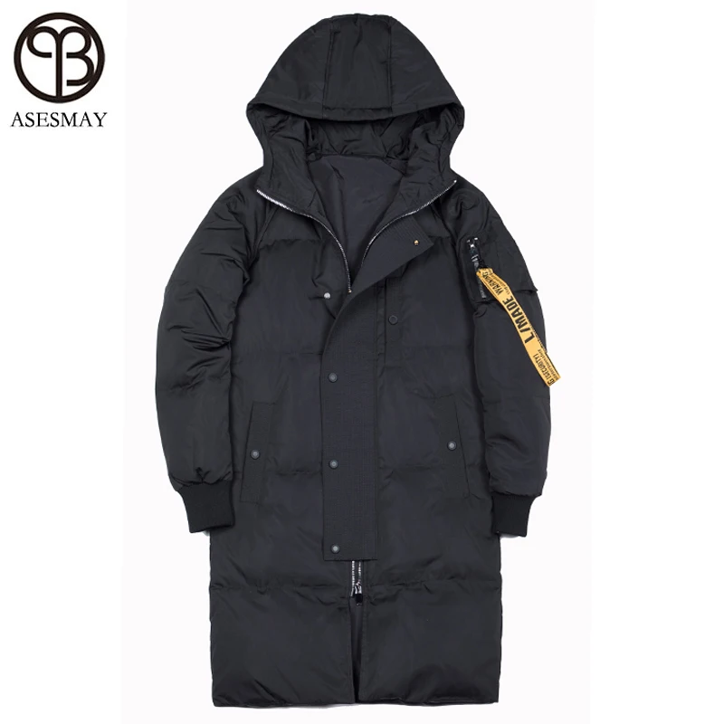 

Asesmay Brand Clothing Luxury Men Winter Jacket Hooded Down Coats Man Thick Causal Warm Wellensteyn Parkas long White Outwear