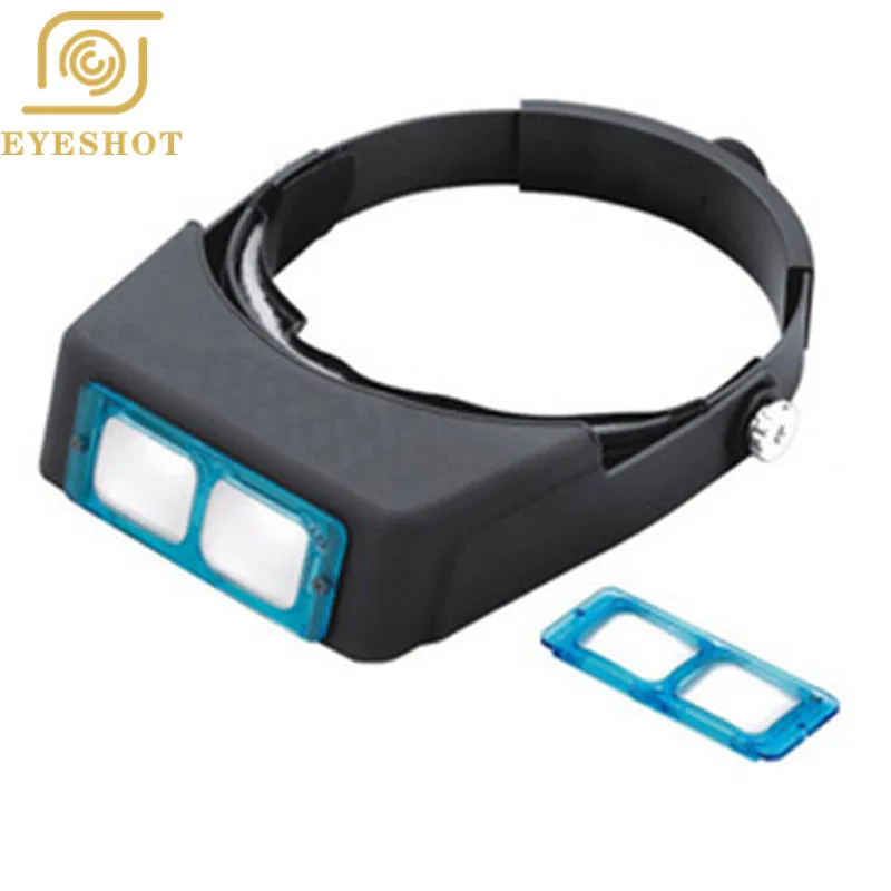 

EYESHOT Glass Lens 1.5X 2X 2.5X 3.5X Optivisor Headband Magnifier Watch Repair Magnifying Glasses Magnifying Eye Lupa