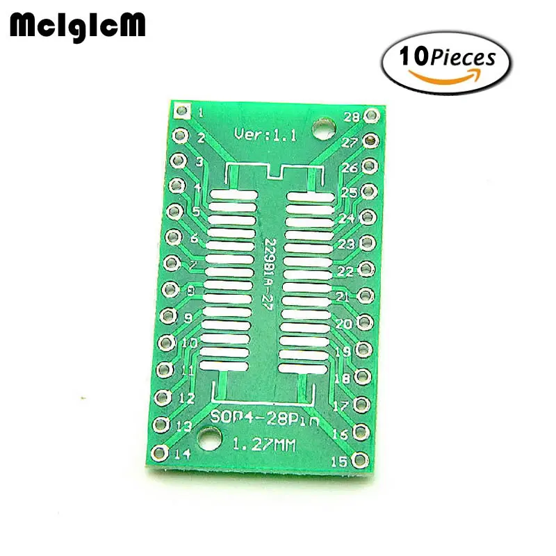 

MCIGICM 10PCS TSSOP28 SSOP28 SOP28 SMD to DIP28 IC Adapter Converter Socket Board Module Adapters Plate 0.65mm 1.27mm Integrate