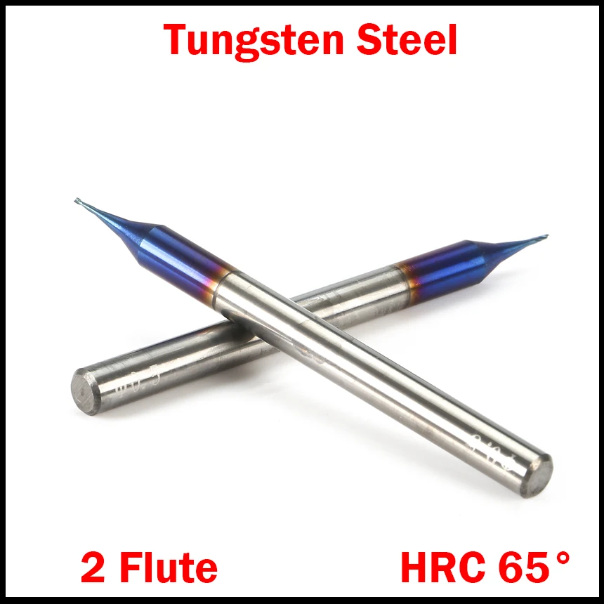 

R0.1 R0.15 R0.2 Cutting Edge Diameter HRC65 Tungsten Carbide 2 Flute Micro CNC Tool Router Bit Ball Nose End Mill Milling Cutter