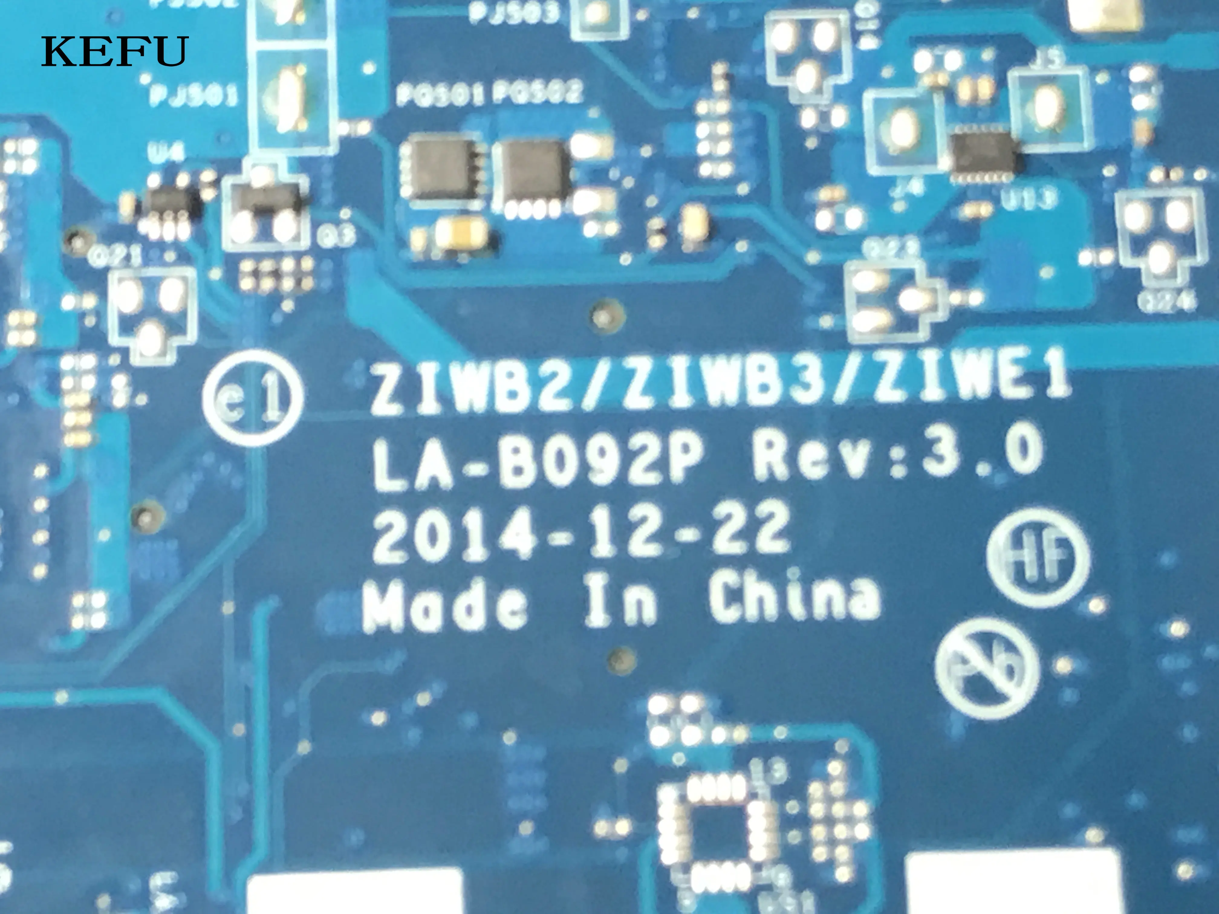 KEFU Доступен ZIWB2/ZIWB3/ZIWE1 LA-B092P для lenovo B50-70 материнская плата для ноутбука с процессором SR24B 3825(подходит для i3 i5 i7