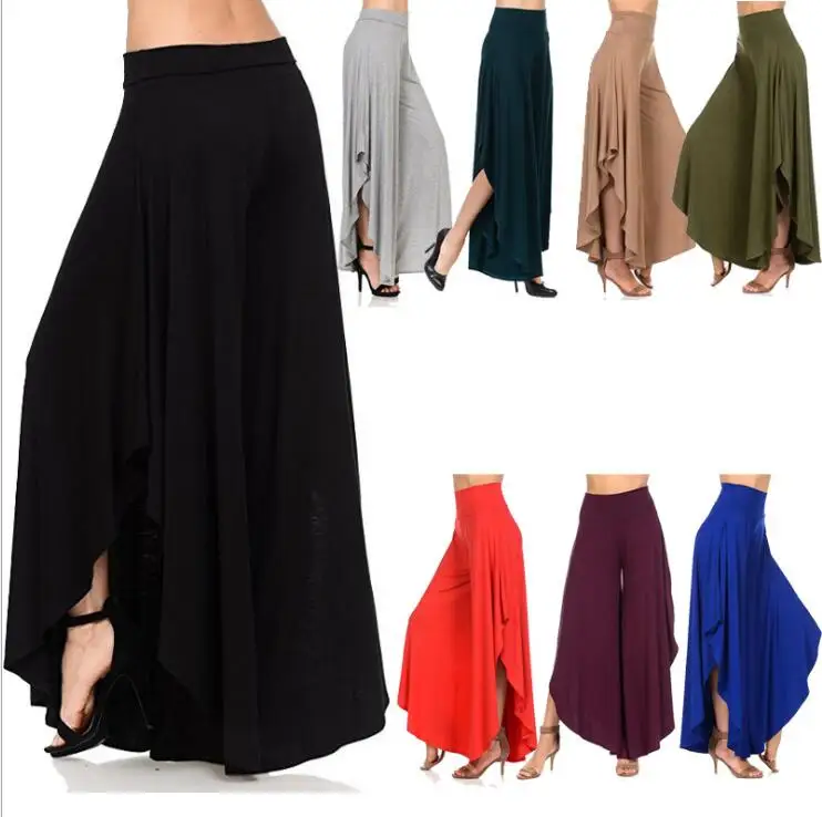 

Hot Sale Ruffles Wide Leg Pants Women High Waist Irregular Pleated Pants Elegant Femme Casual Loose Streetwear Trousers bottom