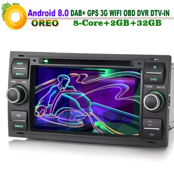 

Android 8.0 DAB+Autoradio Car Multimedia Player GPS CD OBD Radio DTV-IN WiFi Sat Navi for Ford Focus Mondeo Fusion C-Max S-Max