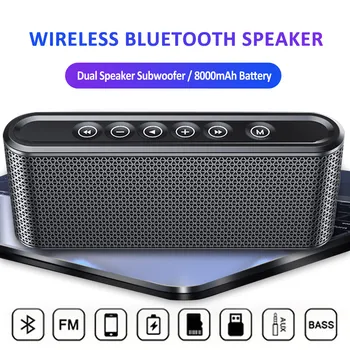

Manovo X6 Portable Wireless Bluetooth Speaker 8000mAh 2 Channel 12 Hours Stereo Play Time Support TF Card Outdoor Speaker