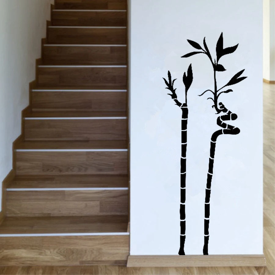Ornamental Interior Plants Spiral Bamboo Plant decals Whindow Wall Decal Bedroom Decor Removable