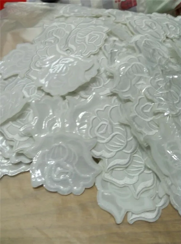 Lace Flowers Black White and Pink 3 sizes Iron on Cloth Patches - Buyers Show 3