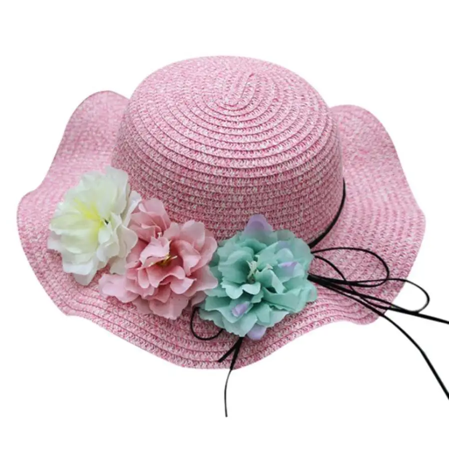Детская летняя солнцезащитная Кепка для маленьких девочек, пляжная шляпа от солнца, милая модная соломенная шляпа, пляжная кепка - Цвет: AS SHOW