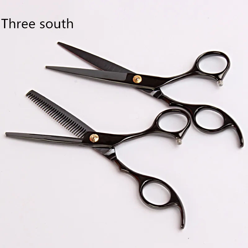 

Three south 6 Inch Cutting Thinning Tool Styling Hair Stainless Steel Scissors Hairdressing Scissors Regular Flat Teeth Blades