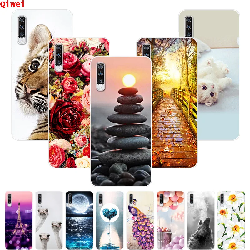 Чехол для Samsung Galaxy A50 мягкий силиконовый чехол бампер с рисунком 2019 A 50 A505F|Бамперы|