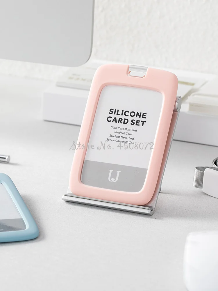 

Jordan&Judy ID Card Holder Work Card Student Meal Card Bus Access Control Set Silica Gel Card Cover
