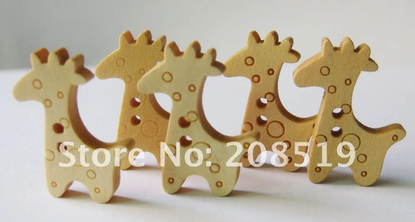 WB0016 форма жирафа деревянные пуговицы для детской одежды 120 шт/партия Скрапбукинг Ремесло АКСЕССУАРЫ
