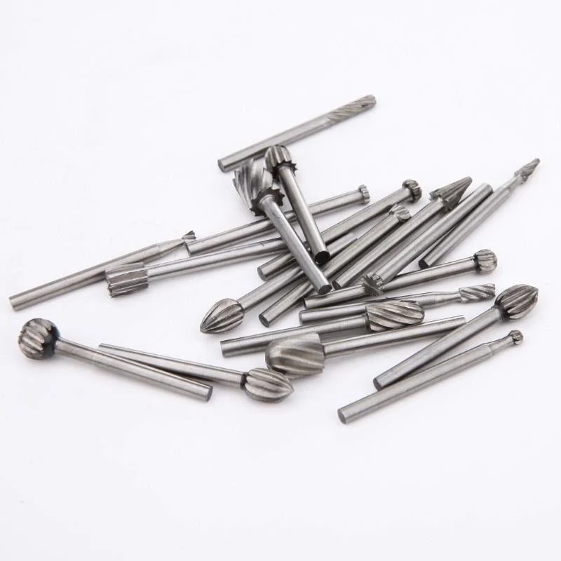 20pcs/set 3mm HSS Rotary Routing Router Bit for Dremel Burr Milling Cutter Carving Machine Router Bits Kit