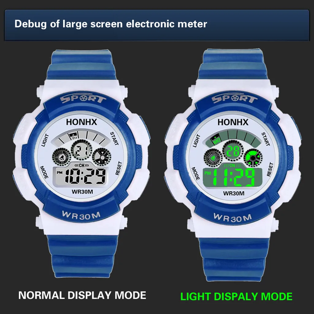 Sanwony модный детский светодиодный цифровой светодиодный Аналоговый кварцевый будильник Дата спортивные наручные часы для девочек и
