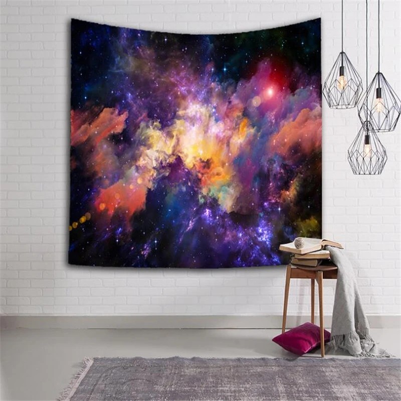 Di grandi Dimensioni Sky Galaxy Appeso A Parete Arazzo 150*130 CENTIMETRI Copriletto Spiaggia Yoga Zerbino Scialle Telo da bagno Coperta Da Picnic casa Partito Decor