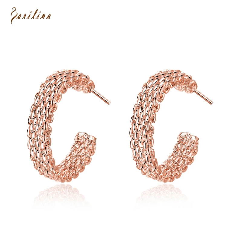 

Latest Design Women Earrings Rose Gold Plated Stud Earrings Fashion Jewelry E2043