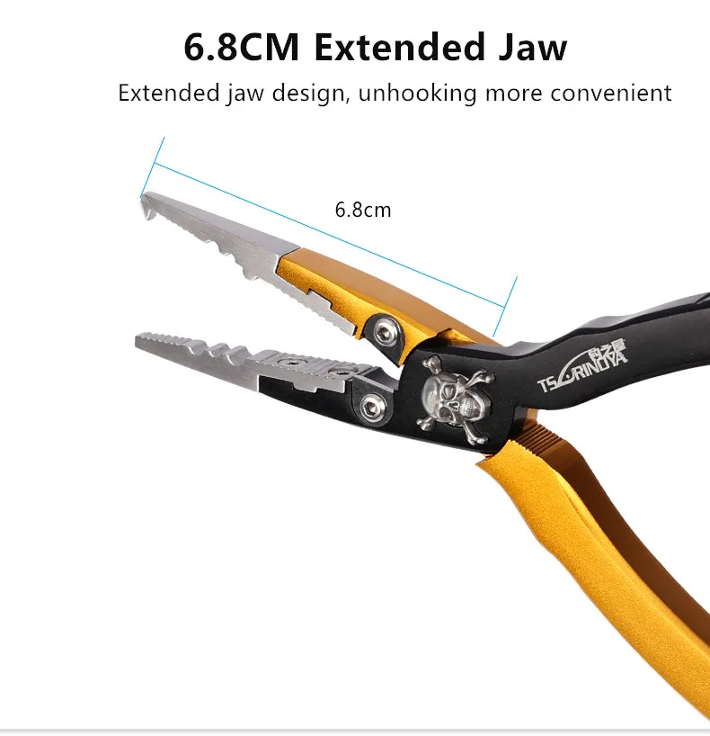 Alicates de Pesca Ferramenta de Pesca Alicate de Pesca Tsurinoya Aviação Alumínio-liga Multifunction Pesca Alicate Pince 17.5 cm 95g 7 Ferramentas de pesca