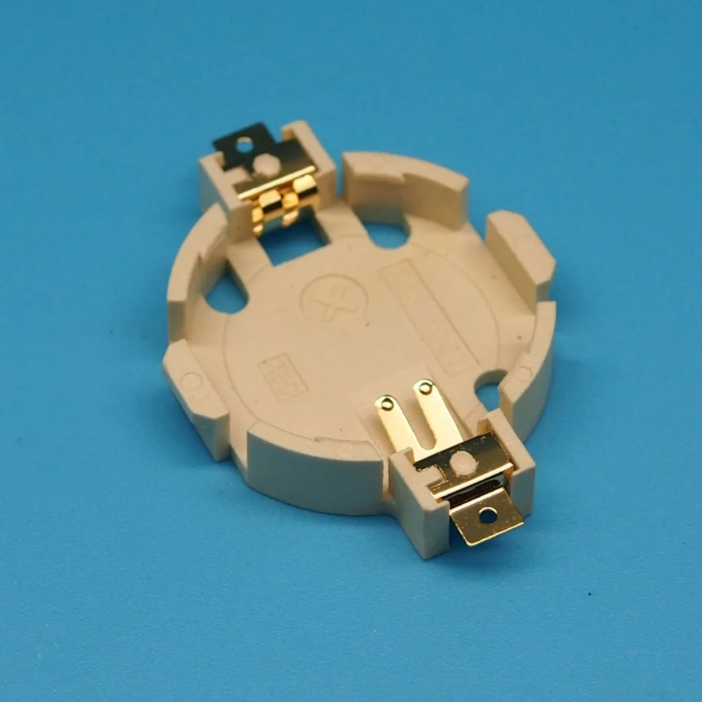 

25pcs/lot BS-2032-12 White Gold Plating 3V SMT CR2032 button battery holder