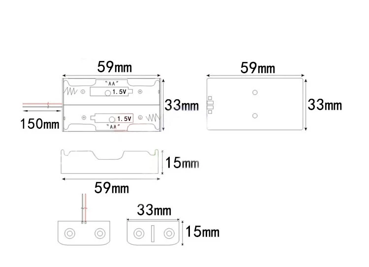 AA Size Power Battery Storage Case Box Holder Leads With 1 2 3 4 5 6 8 Slots Container Bag DIY Standard Batteries Charging