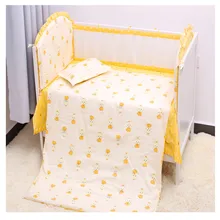 Милый детский комплект постельного белья с рисунком из мультфильма, 6 шт./компл., детская кроватка для малышей, моющаяся кроватка для новорожденного, комплект для забора, декор для детской комнаты