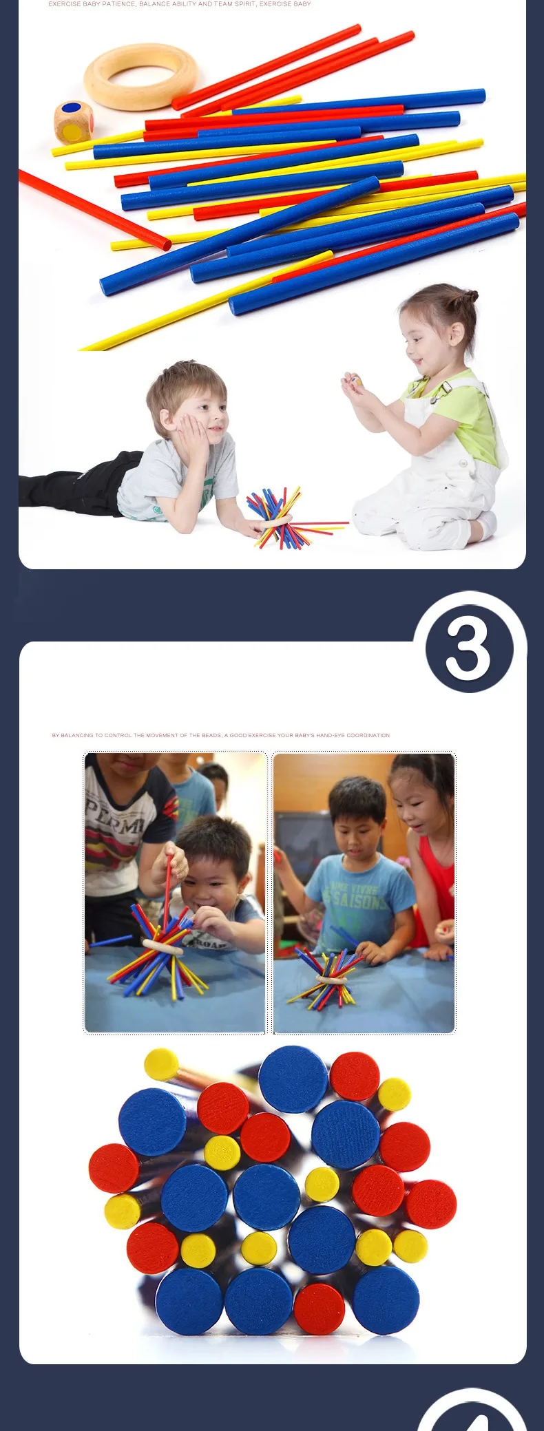 mideer MD0068 Children Wooden Colorful Stick Balance Toy Keep it Steady for Kids Play Table Skill Games Educational Toys Gifts