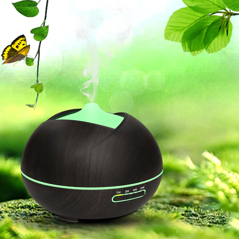 

Essential Oil Diffuser Wood Grain Humidifier LED lights Aromatherapy Ultrasonic Cool Mist Humidifier for Office Home