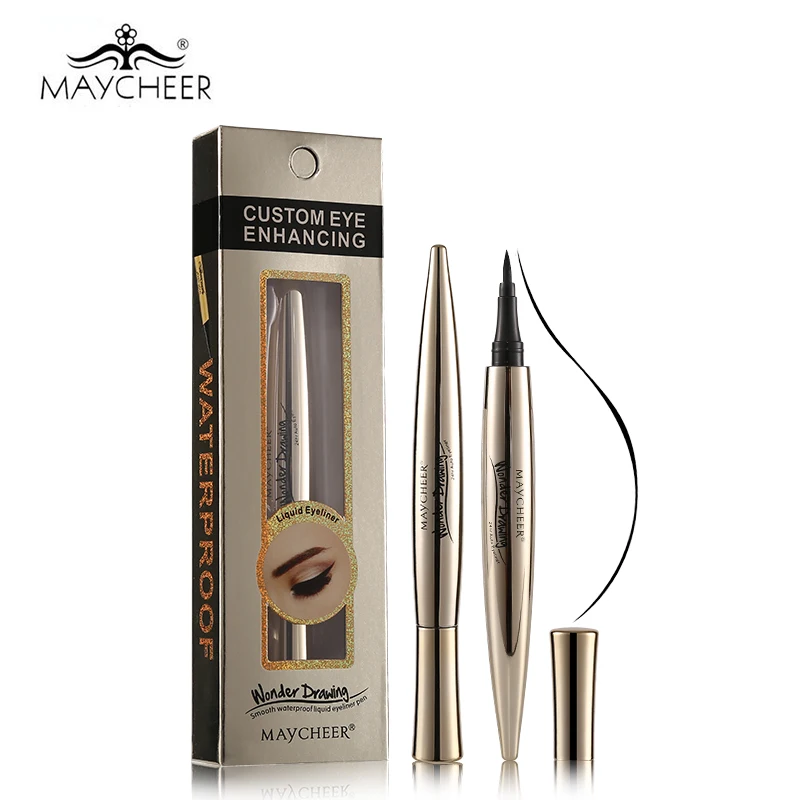 

MAYCHEER Black Waterproof Non-dizzy Liquid Eyeliner Pen Makeup Smooth Silky Eyeliner Quick-dry Ultra Lasting Eye Liner Pencil