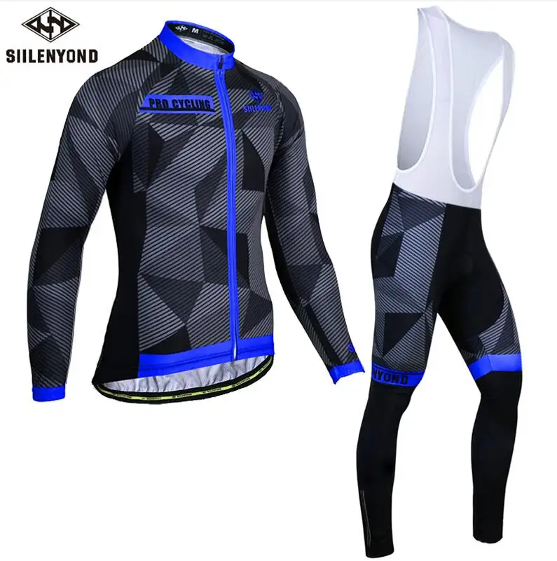 CBJ-BT-S2603 SIILENYOND зимний теплый флисовый длинный комплект для велоспорта Ropa Roupa De Ciclismo, сохраняющий тепло, для горного велосипеда, велосипедная одежда, костюмы - Цвет: CBJ-BT-S2603