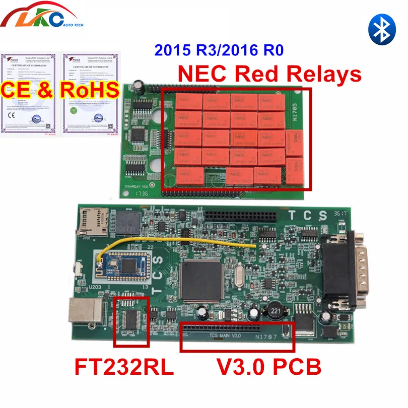 

Best Price TCS V3.0 Board OBDIICAT-150 2015R3 with keygen/2016 New Version Diagnostic Tool Cars/Trucks NEC Relay With Bluetooth