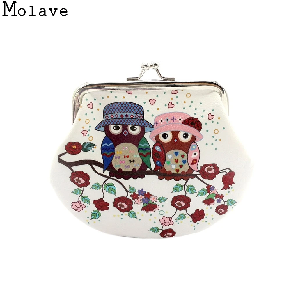 

2017 New Fashion Womens Cartoon Lady Retro Vintage Owl Small Wallet Hasp Clutch Bag Girls Lovely Coin Card Money Purse Jan16