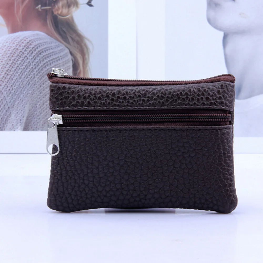 Aelicy New Solid Simple Men Women Wallets PU Leather Bag Zipper Clutch Coin Purse Mini Zipper Carteira Feminina