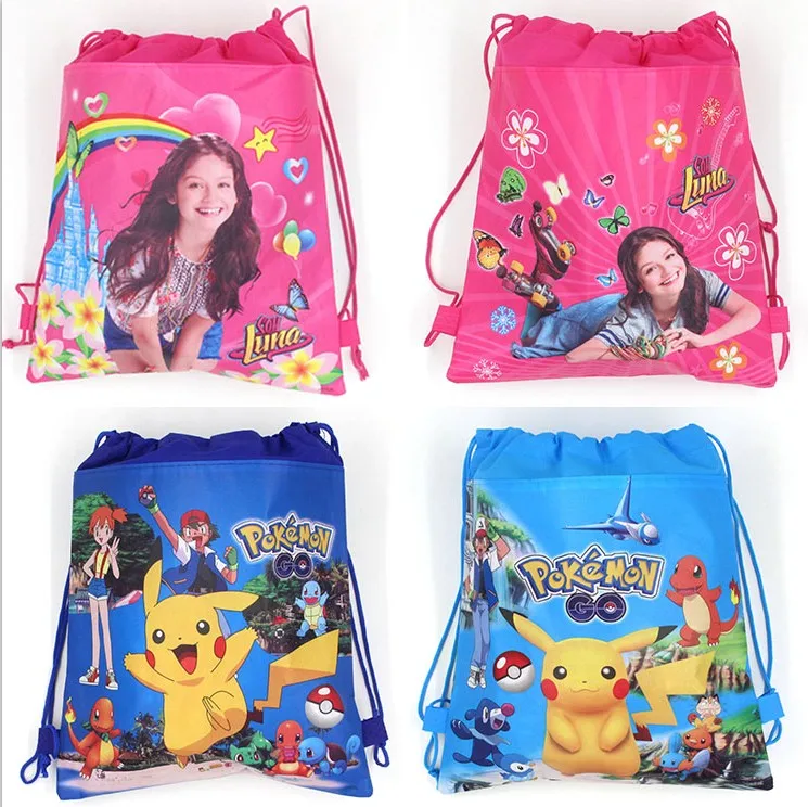 

12Pcs Soy Luna Girl Cartoon Kids Drawstring Printed Backpack Shopping School Traveling Party Bags Birthday Gifts 34*27CM