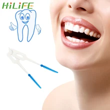HILIFE эластичные десны нити для зубов, зубочистки уход за полостью рта зубочистки мягкая щетка Массаж десен зубная нить 40 шт./упак