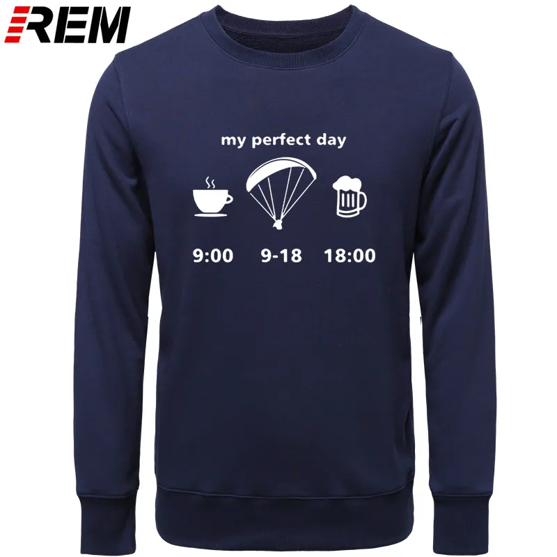 REM My Perfect Day Evolution Of Paragliding Drink, Забавный принт, Мужская одежда, брендовый хлопковый топ с длинными рукавами, Толстовки, Толстовки
