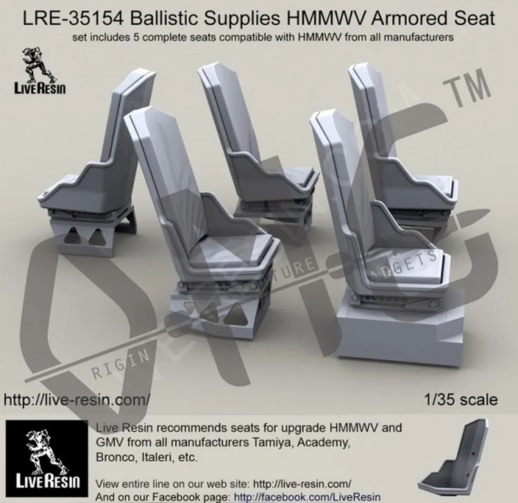 [Набор моделей весы] живая Смола LRE-35154 1/35 Баллистические принадлежности HMMWV бронированное сиденье, совместимо с HMMWV от всех