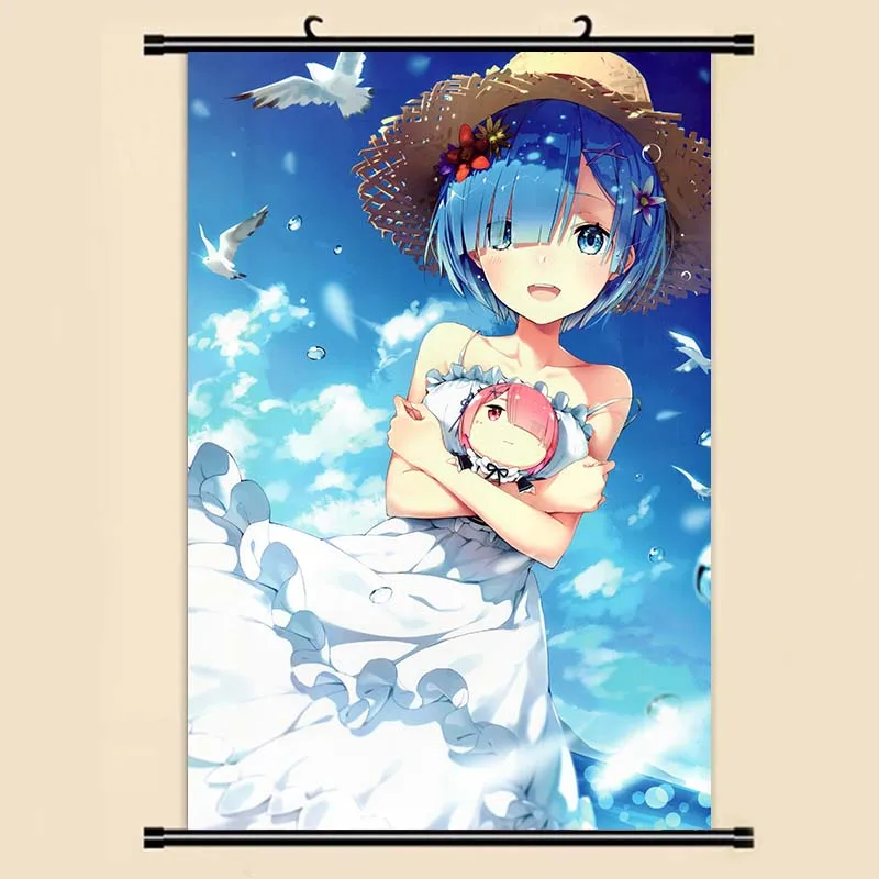 Аниме Манга Re Zero Kara Hajimeru Isekai Seikatsu Настенная картина прокрутка 40x60 обои наклейки
