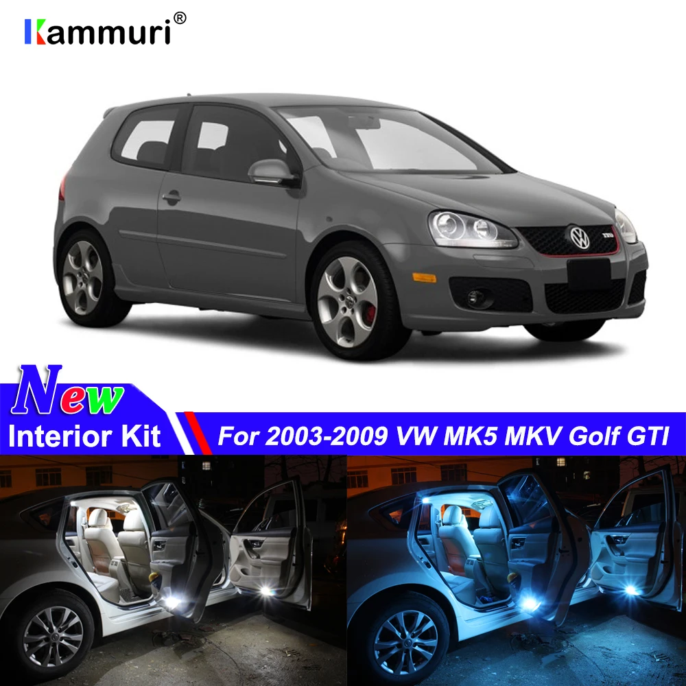 

13Pcs No Error White Car LED Interior Lamp Light Package upgrade Kit for 2003-2009 Volkswagen VW MK5 MKV Golf GTI LED Interior