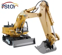 RC Excavator Alloy 2 4G 11CH Remote Control Engineering Truck Digger Truck Model Electronic Excavator Heavy
