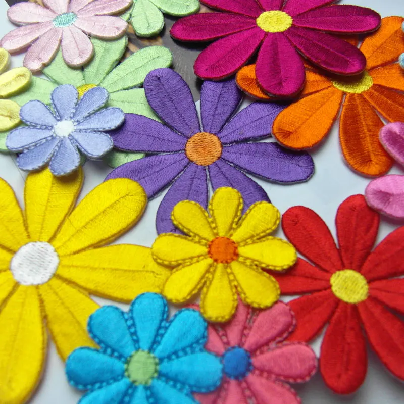 High Quality 20pcs/lot Random Color Size Flower Patch for DIY Clothing  Applique Patch for Dress Jeans Iron On Flower Patches - AliExpress