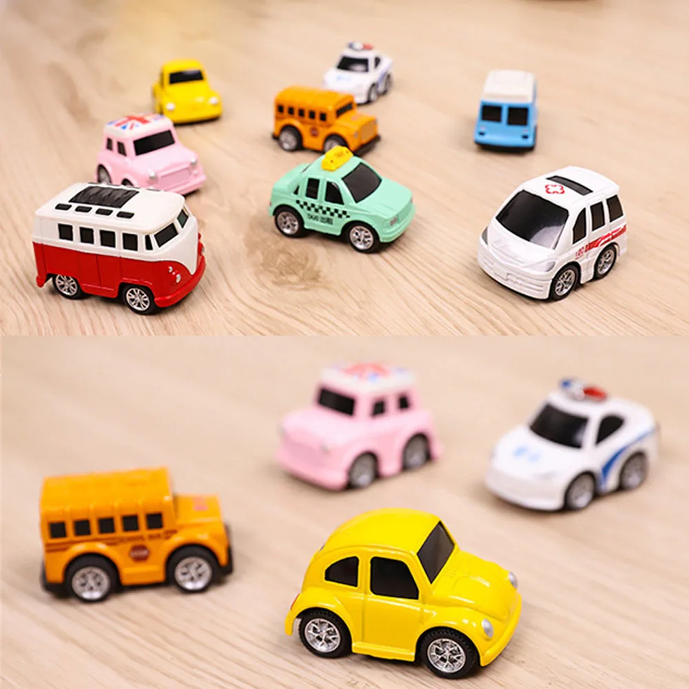 8 шт. сплав тянуть назад автомобиль игрушка мини Diecasts транспортные средства игрушка модель дети подарок автомобиль набор мальчик