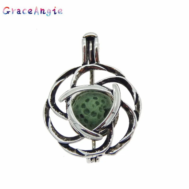 

GraceAngie 1pc Geometric Mystery Style Bead Cage Charm Pendant Charm Aromatherapy Essential Oil Diffuser Locket