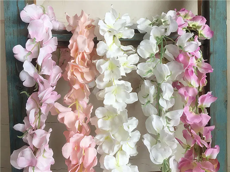 120 см длинный искусственный цветок глицинии лоза шелковая Гортензия ротанг DIY Свадьба День Рождения Вечеринка украшения стены фон цветы