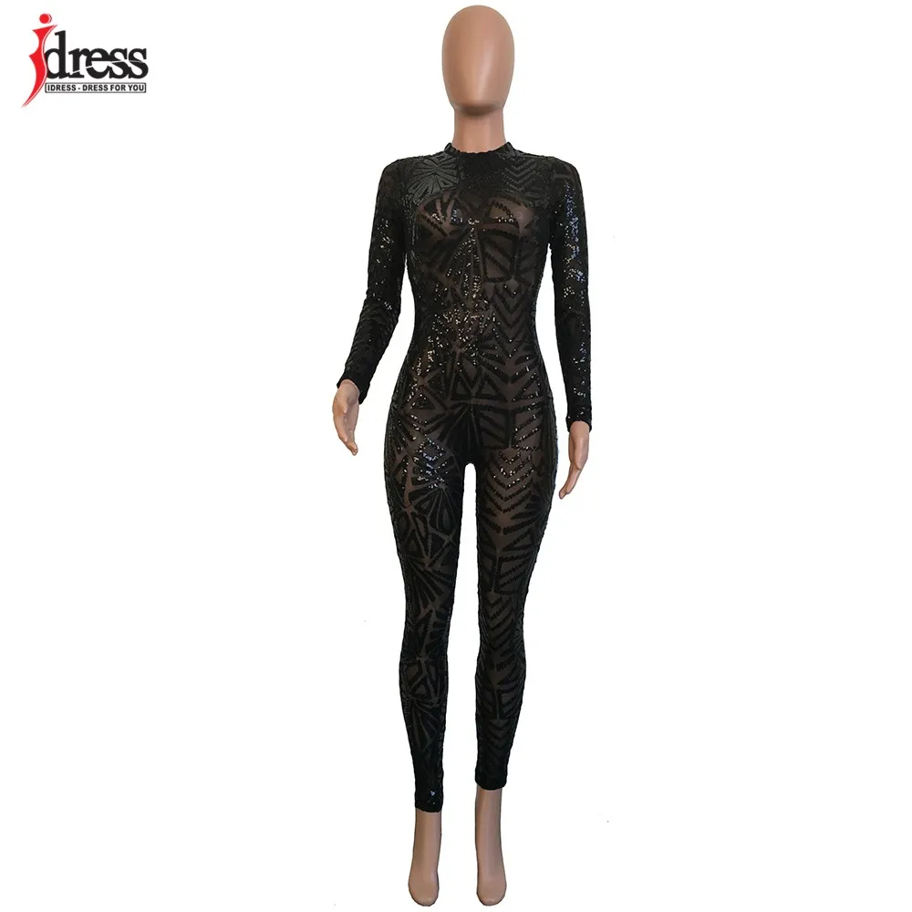 2017-New-Autumn-Women-Black-Sequined-Jumpsuit-Mesh-See-Through-Bodysuit-Fashion-Long-Sleeve-White-Sexy (3)