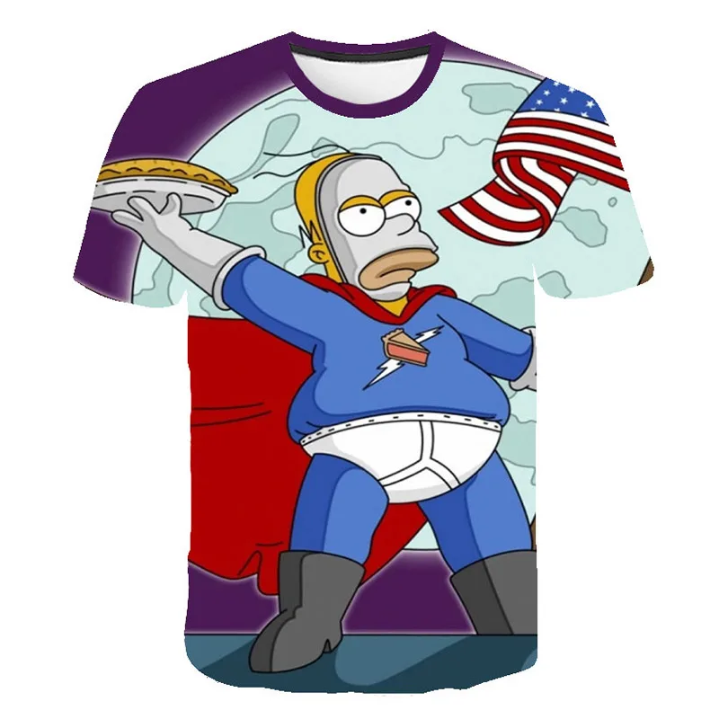 Новейшая одежда, принт Симпсоны, 3d футболка для мужчин и женщин, Повседневная забавная футболка с рисунком Харадзюку, уличная одежда - Цвет: TS1714