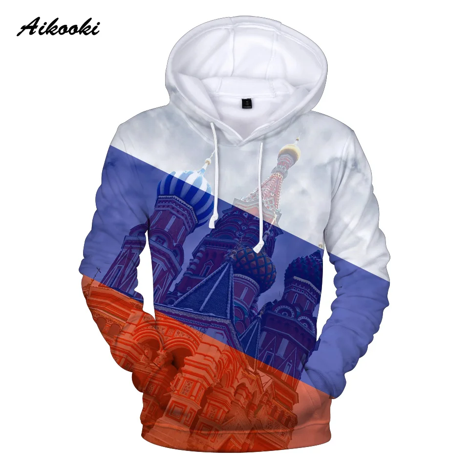 

Aikooki Russia Flag 3D Hoodies Sweatshirt Men Women Hooded 3D Full Print Russians National Flag Patriotic Winter Hoody Polluvers